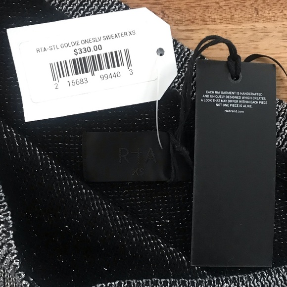 NWT RtA One Shoulder Metallic Sweater Size XS - Picture 8 of 12